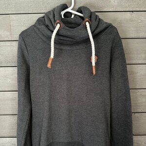 Naketano Women's Charcoal Gray Sweatshirt Hoodie Jacket Size Medium